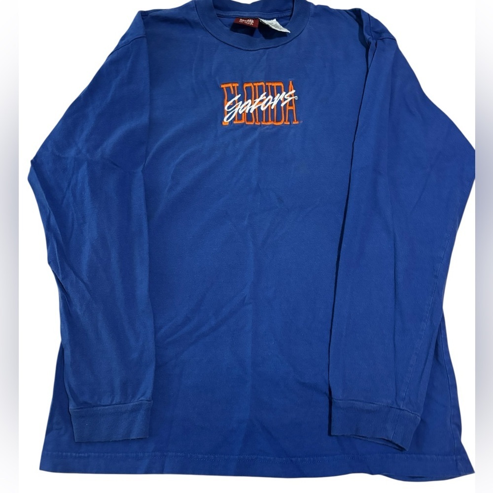 VTG Florida Gators Women’s L Long Sleeve T-Shirt Blue Embroidered NCAA Red Oak